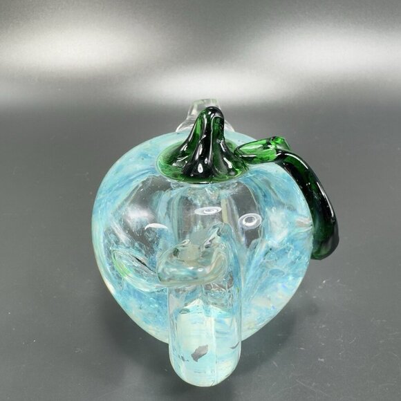 Vintage Venetian Art Glass Paperweight Hand Blown Teapot Shaped Green Leaf Glass - Picture 11 of 12